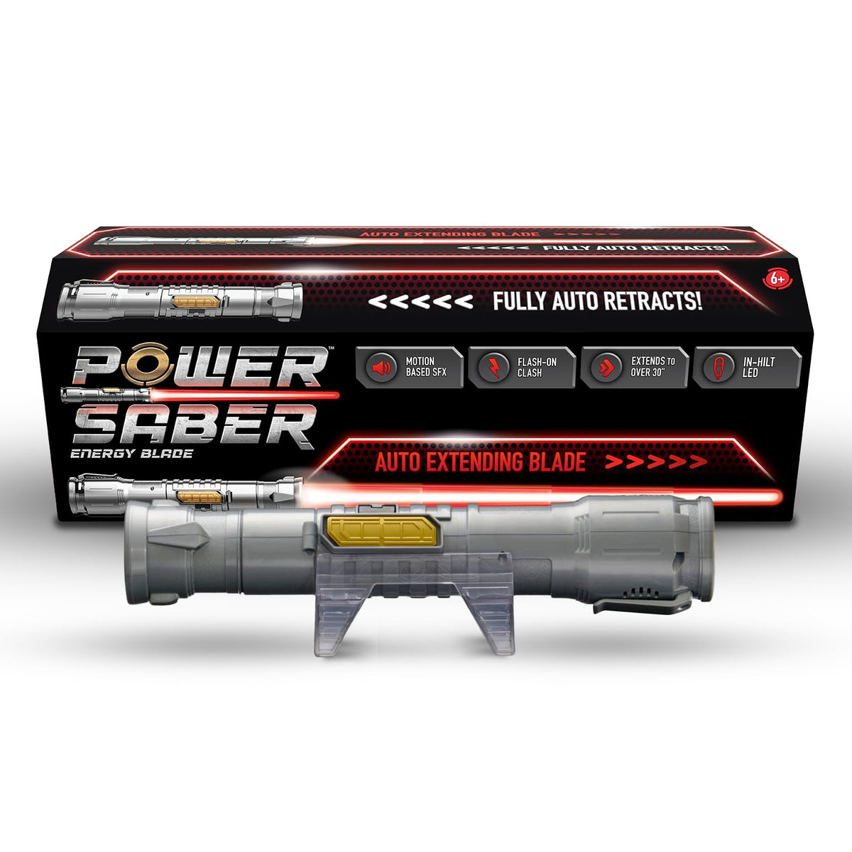 Goliath Power Saber automatic extension reveals a dramatic 35-inch blade for immersive battles.