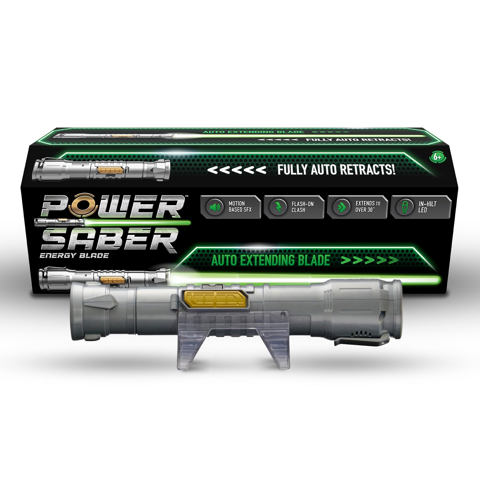 Goliath Power Saber automatic extension in action for immersive battle play.