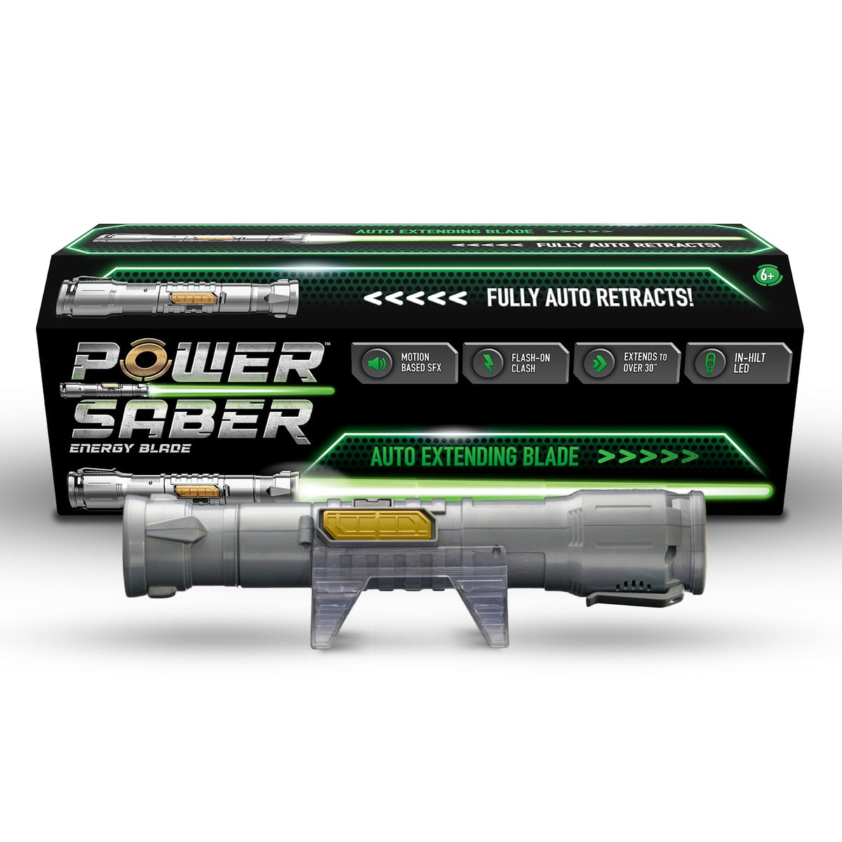 Goliath Power Saber automatic extension in action for immersive battle play.
