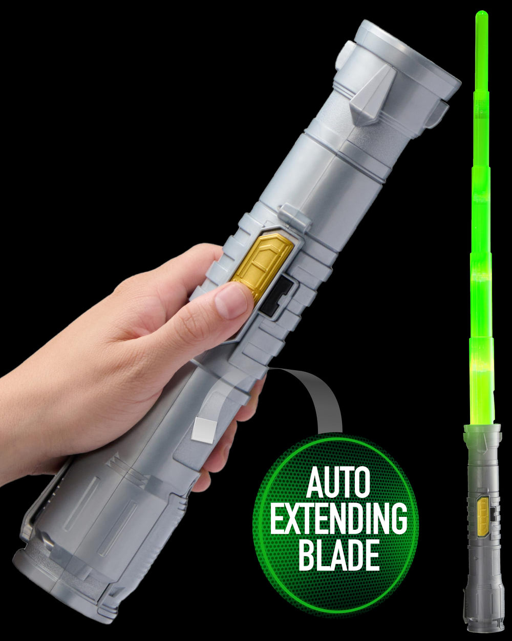 Goliath Power Saber led-in-hilt provides bright illumination for dramatic clashes.