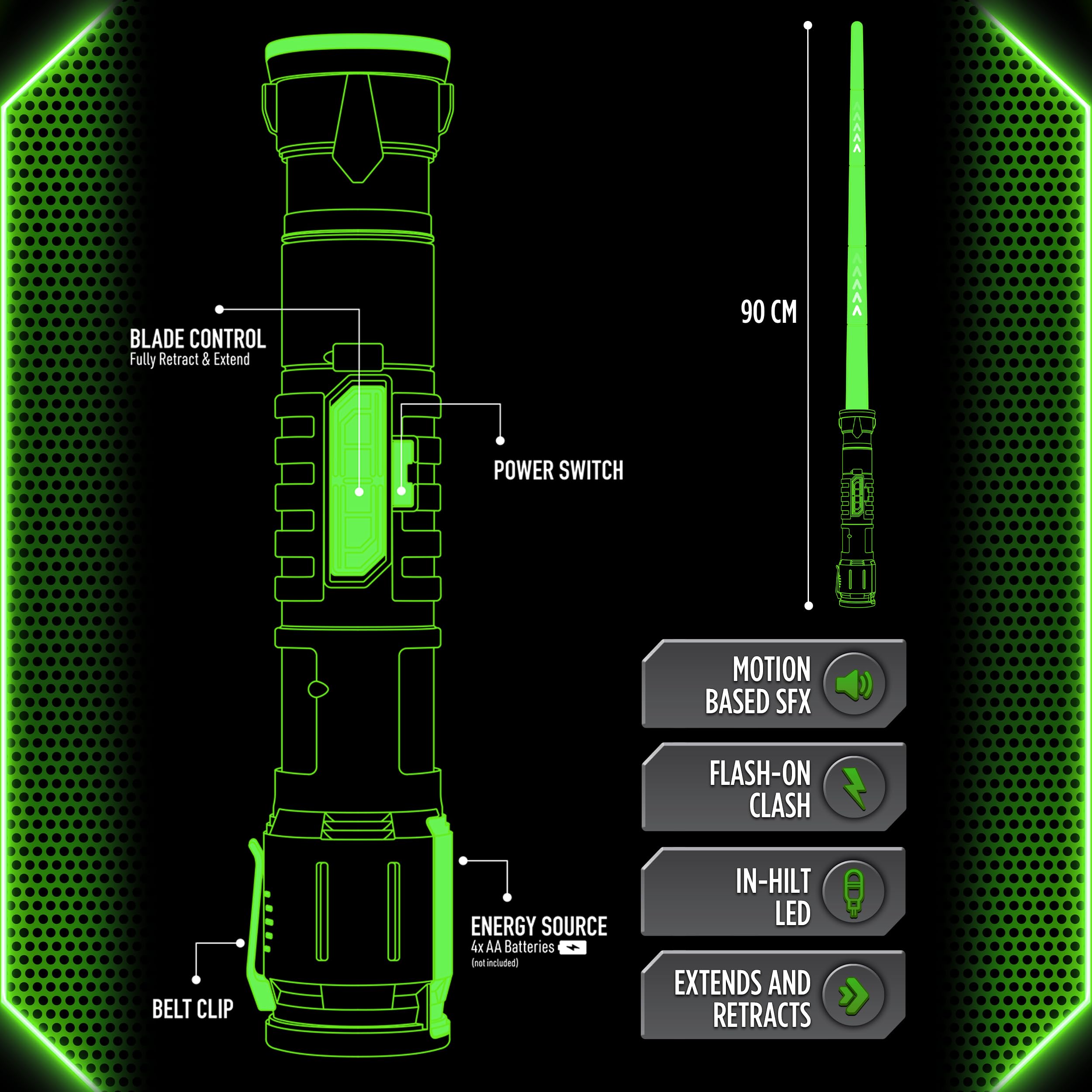 Goliath Power Saber-red-variant offers color choice for team-based play.