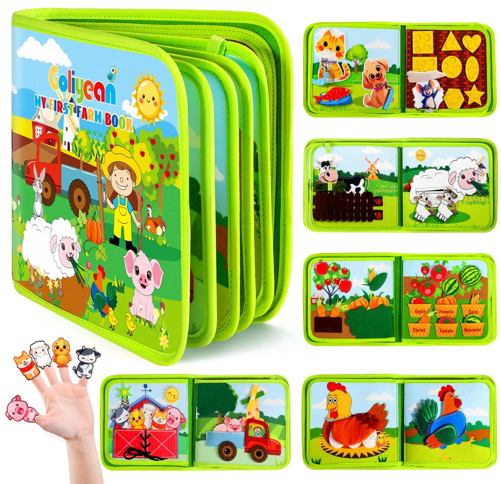 GOLIYEAN Busy Book farm pages with colorful activities to boost early learning
