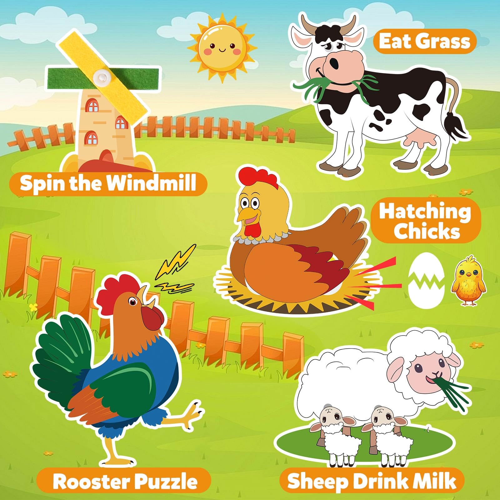 GOLIYEAN Busy Book windmill activity for tactile exploration