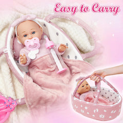 Golray doll in bassinet at bedtime for a calm night routine.