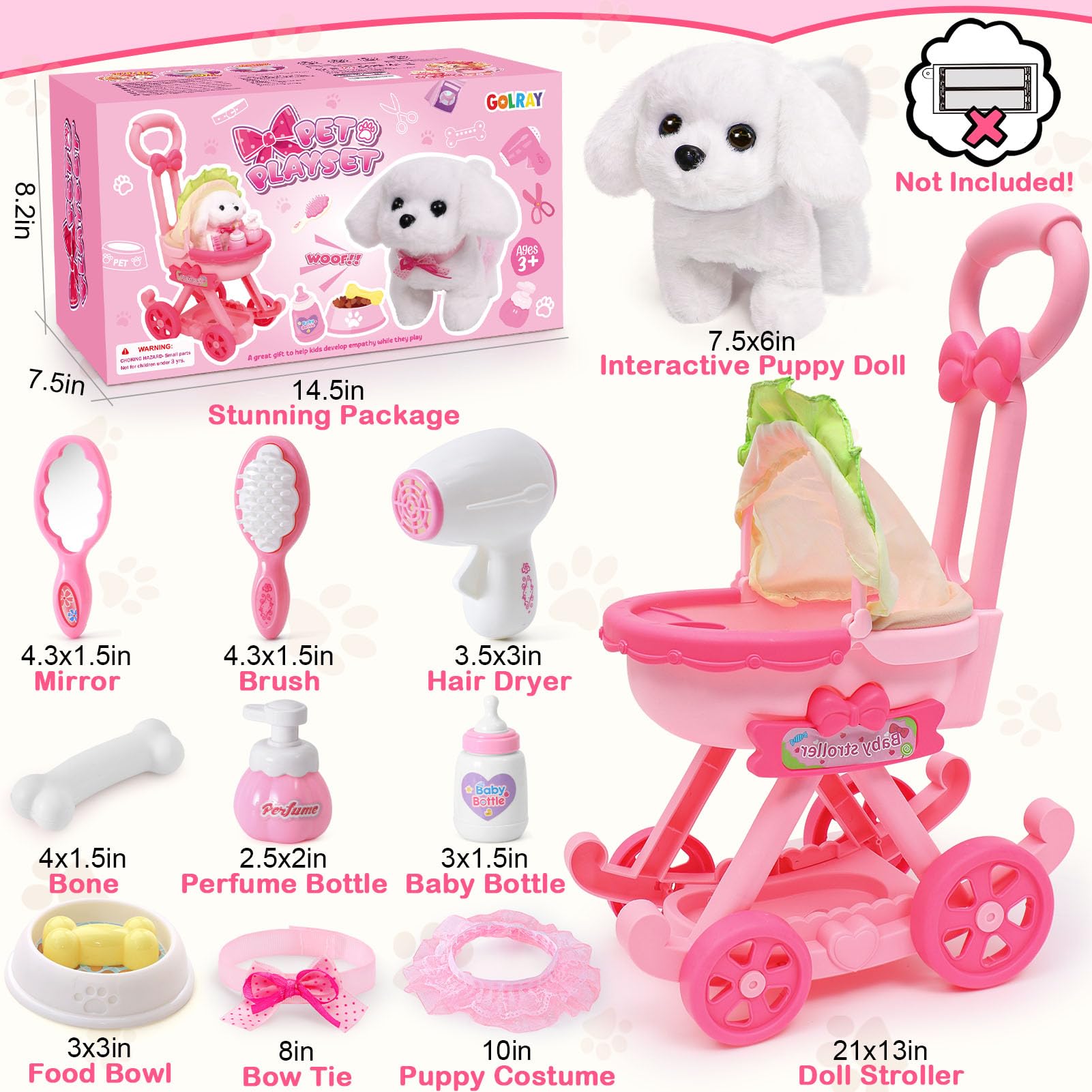 Golray doll stroller and carriage encourages sharing pretend outings.