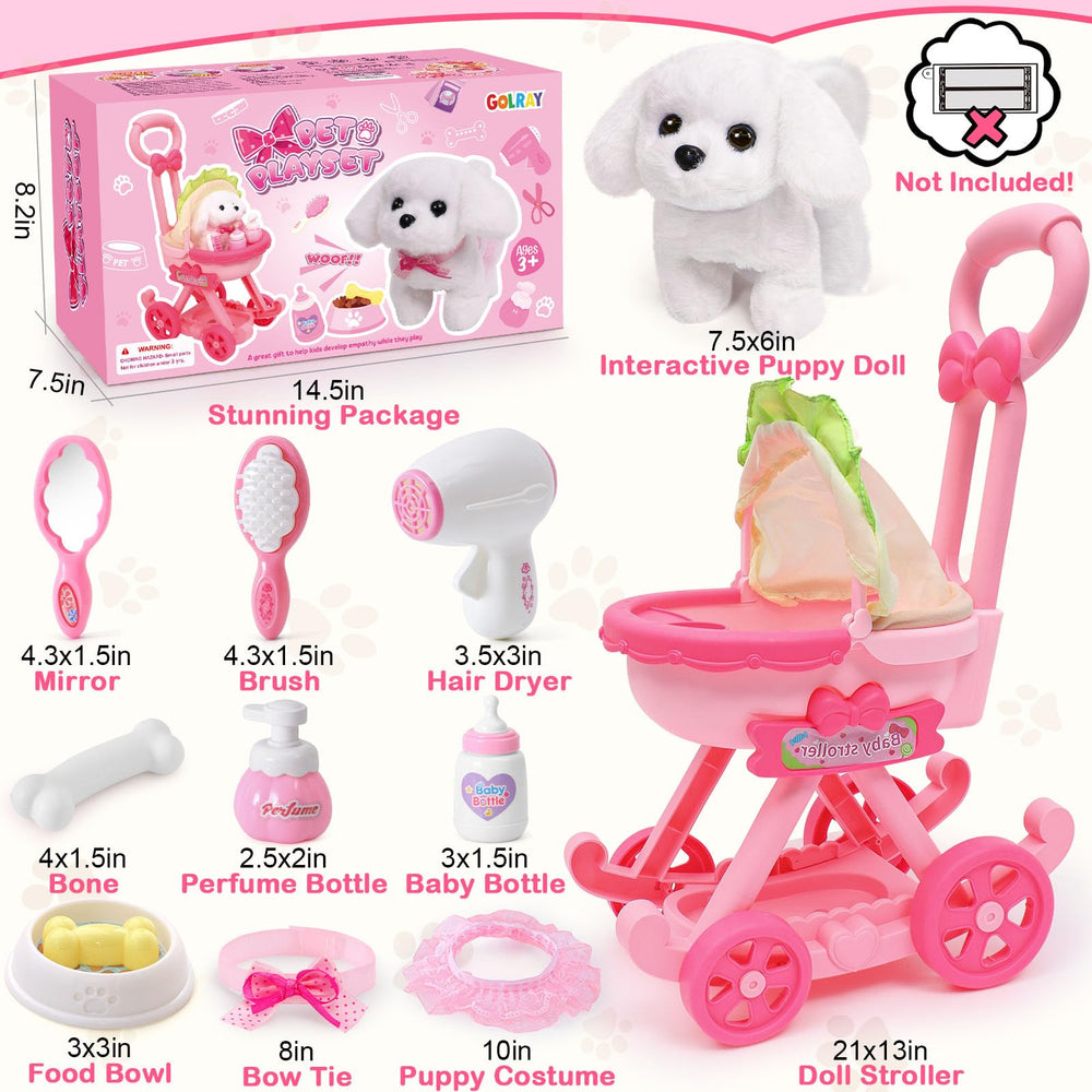 Golray doll stroller and carriage encourages sharing pretend outings.