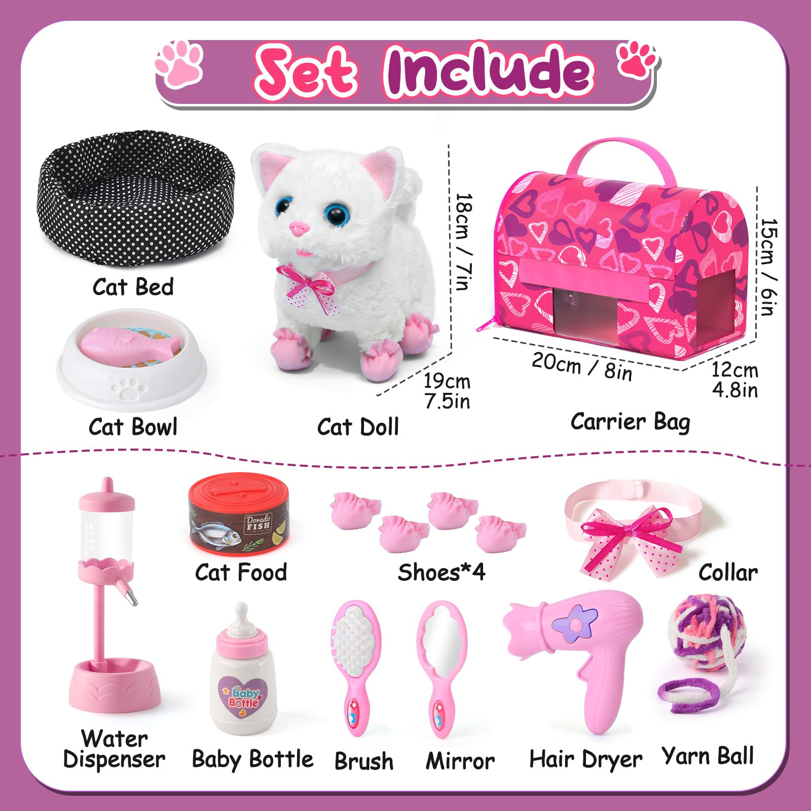 Golray hair dryer, brush, and mirror enhance grooming-themed play.