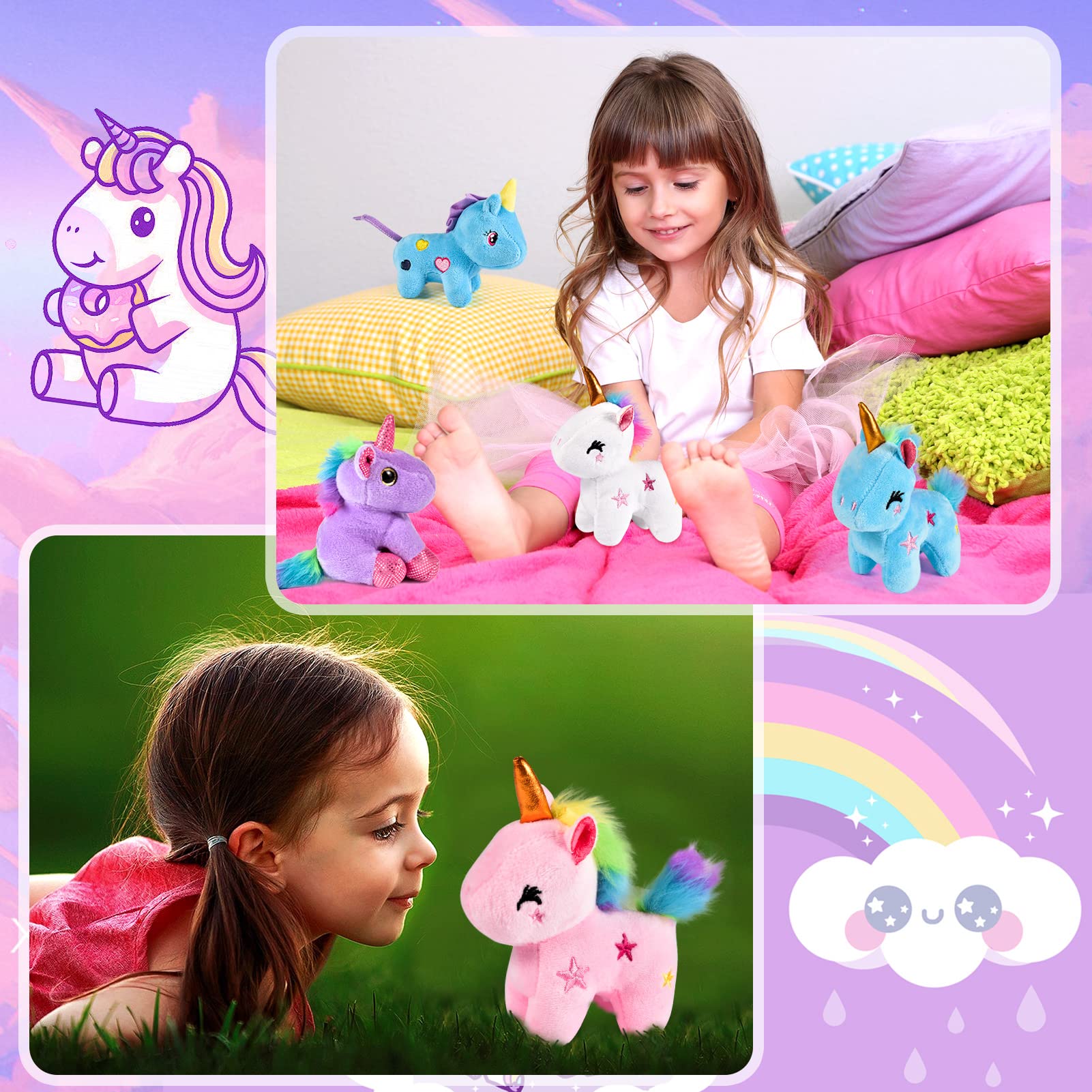 5-inch Golray unicorn plush with pastel hues for charming accents.