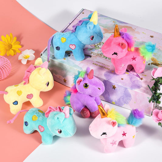Golray tiny unicorn plush, 5-inch size, ideal for goody bags and party favors.