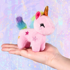 Golray unicorn stuffed toy easily hangs on backpacks for on-the-go companionship.
