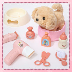 Golray plush puppy with head-pat bark feature engages responsive play.