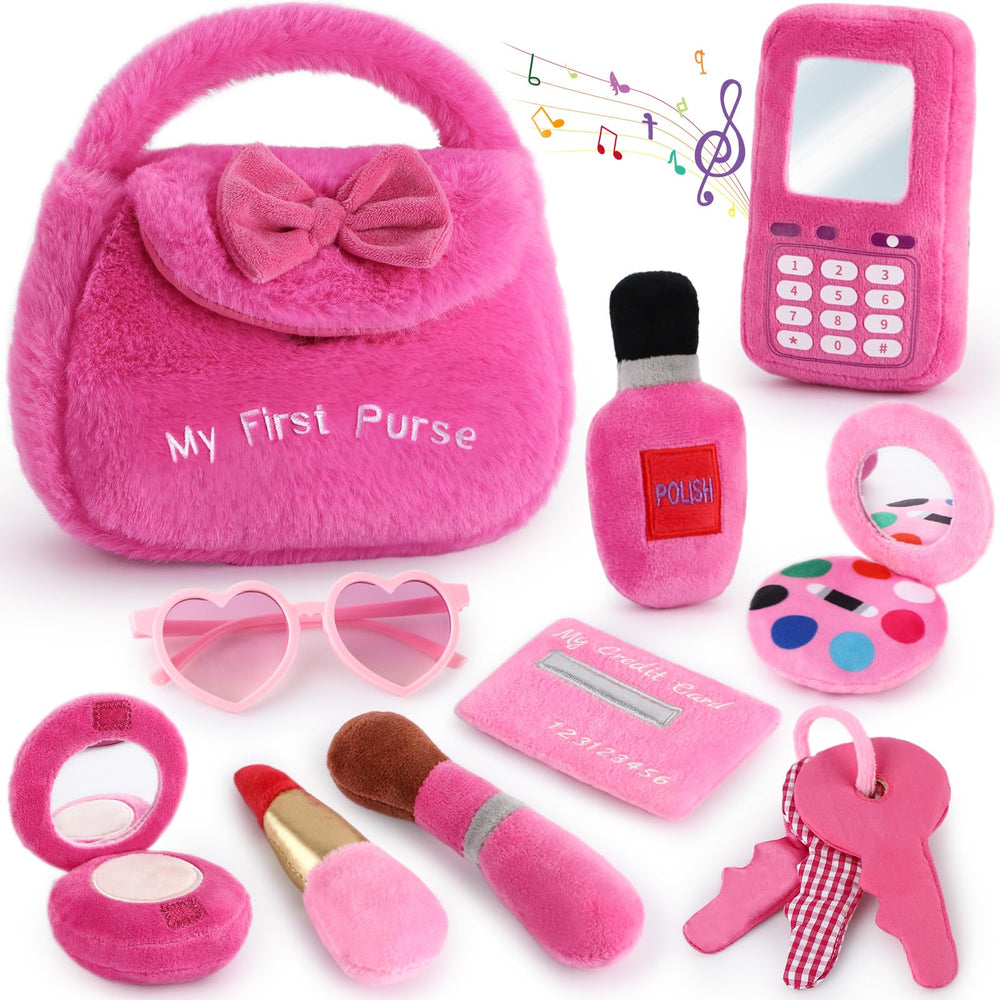 Golray plush toddler purse for imaginative play and toy organization
