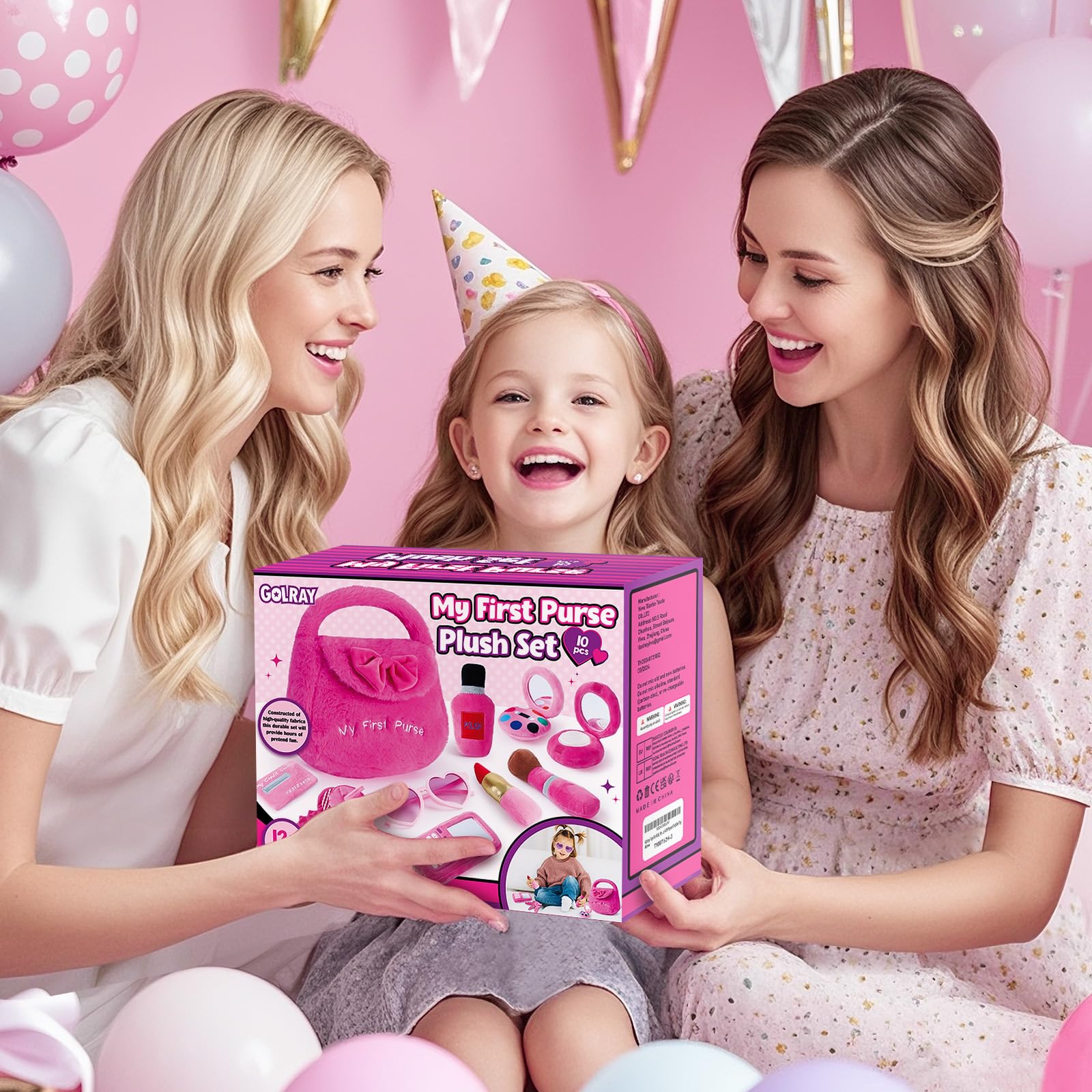 Golray powder puff with Velcro for easy pretend makeup handling