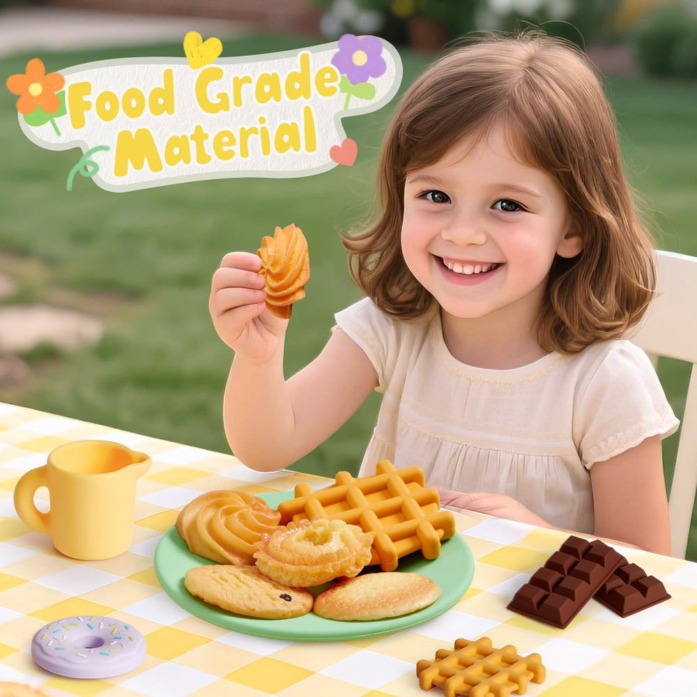 Golray silicone donuts invite imaginative desserts during role-play tea parties.