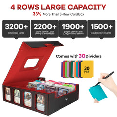 Gomyrod four row deck box interior showing organized dividers and slots.