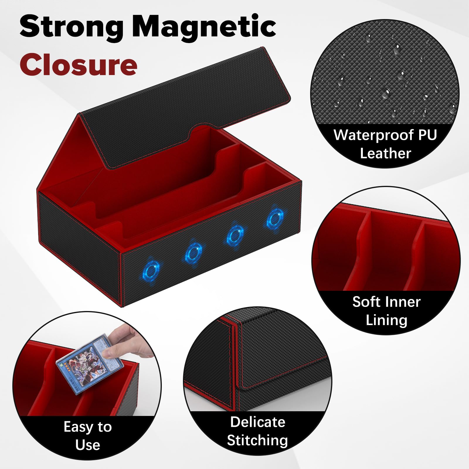 Gomyrod Card Deck Case interior microfiber lining protects cards from scratches.