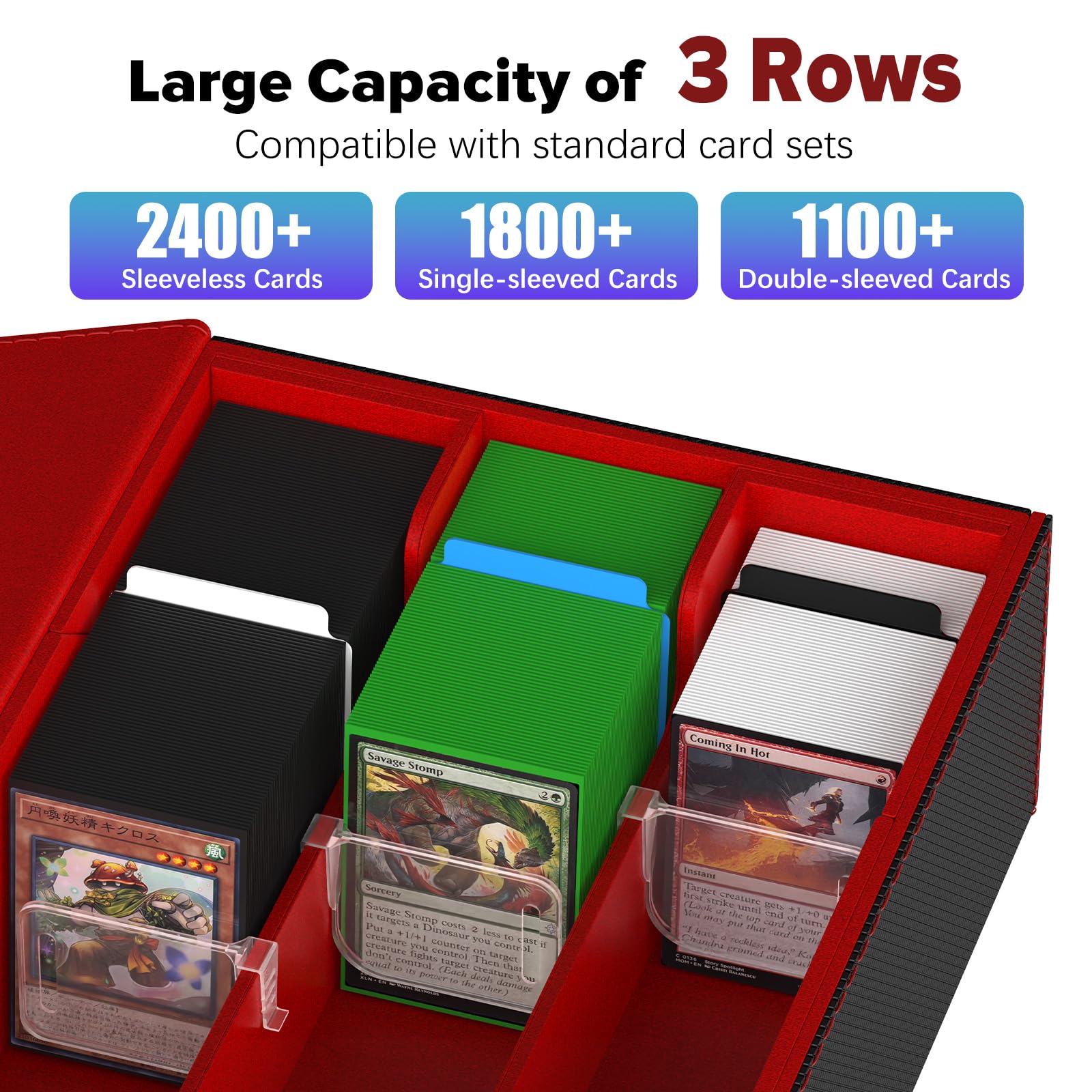 Gomyrod Card Deck Case magnetic closure keeps contents secure during transport.