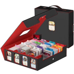 Gomyrod card storage box front view with display window for showcasing a card.