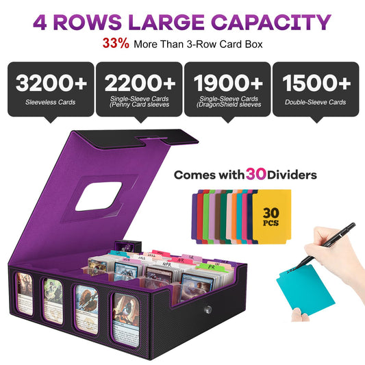 Gomyrod deck box with four-row display for quick previews of your collection.