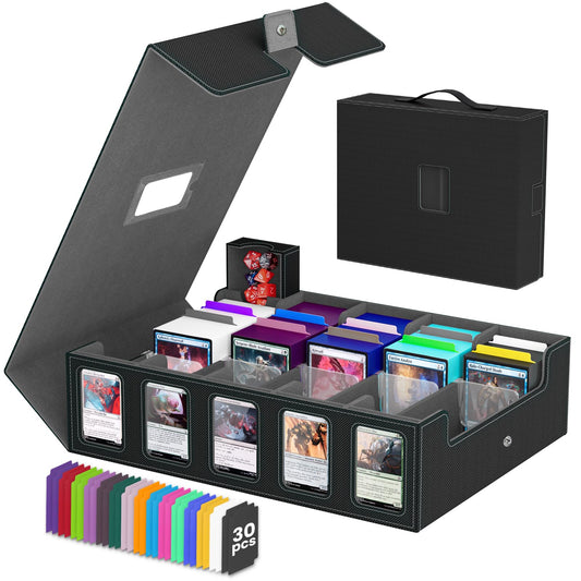 Gomyrod trading card storage box with 5-row display keeps collections organized.