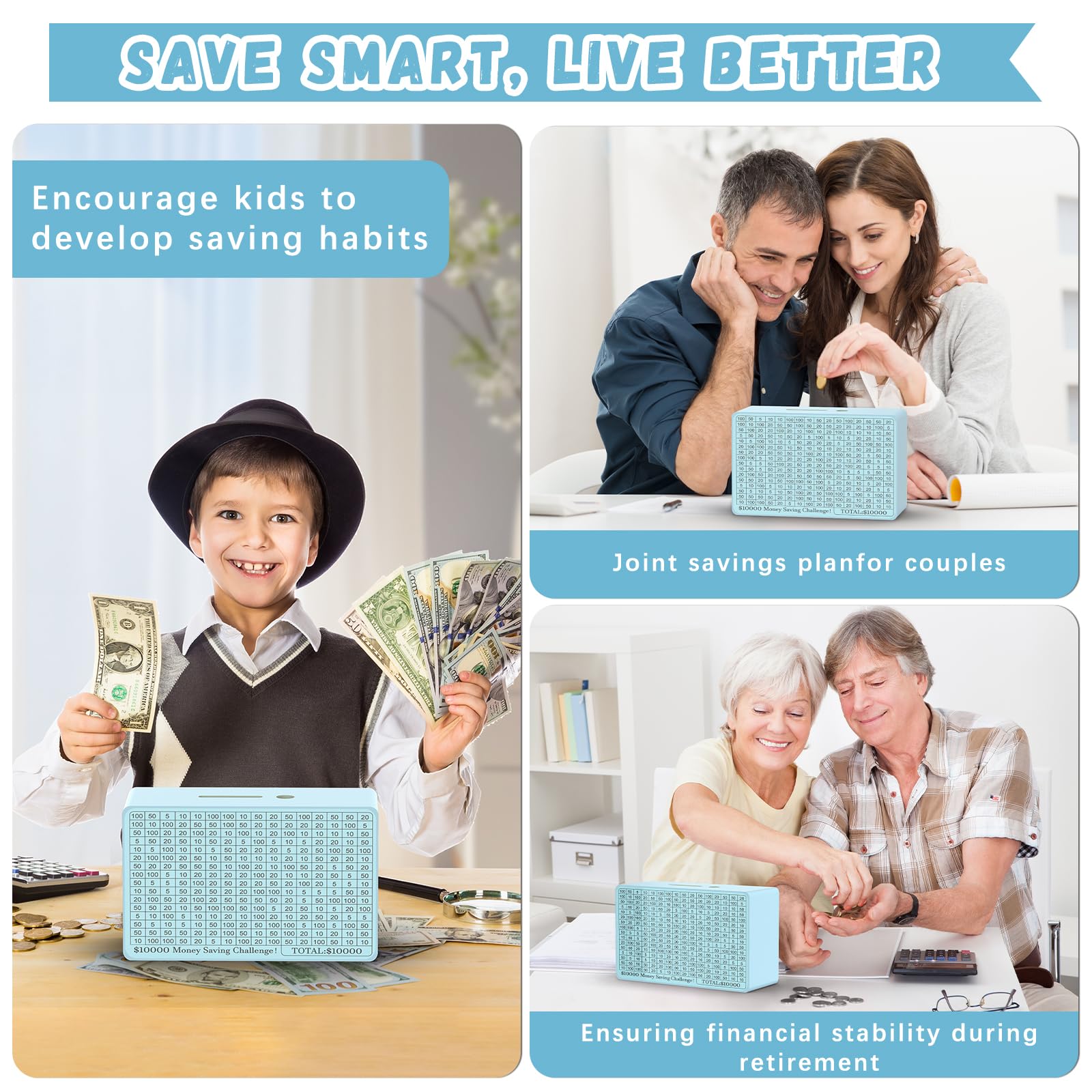 Gomyrod wooden money box side view shows compact desk-friendly size