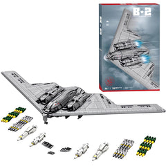 Gonli B-2 Stealth Bomber assembly in progress for tactile building experience.