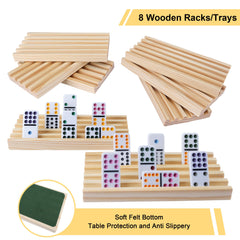 Wooden racks with soft felt bottoms from Gonoelec keep tiles organized