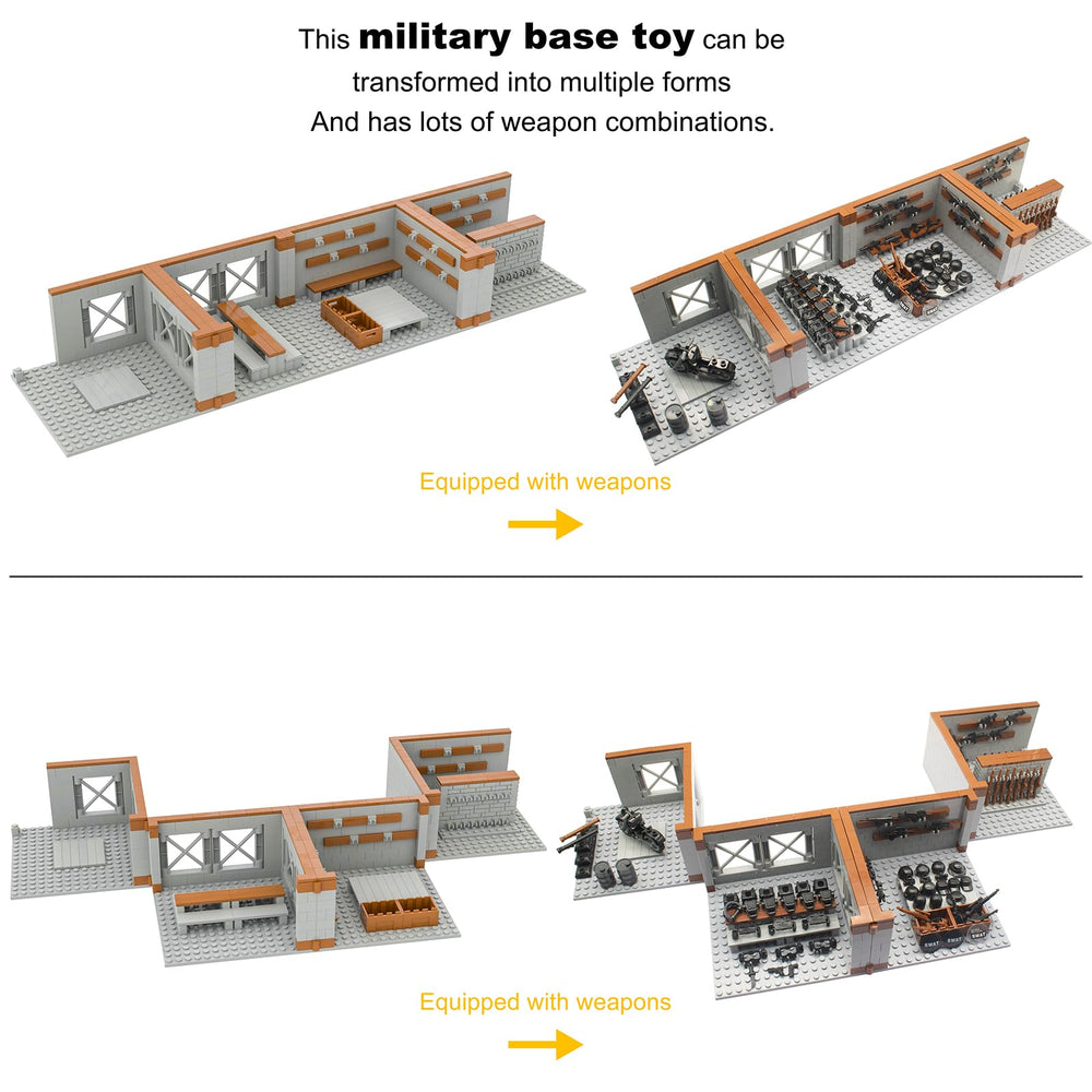 Gonsausola military base weapons-pack highlights assorted toy weapons for adventures