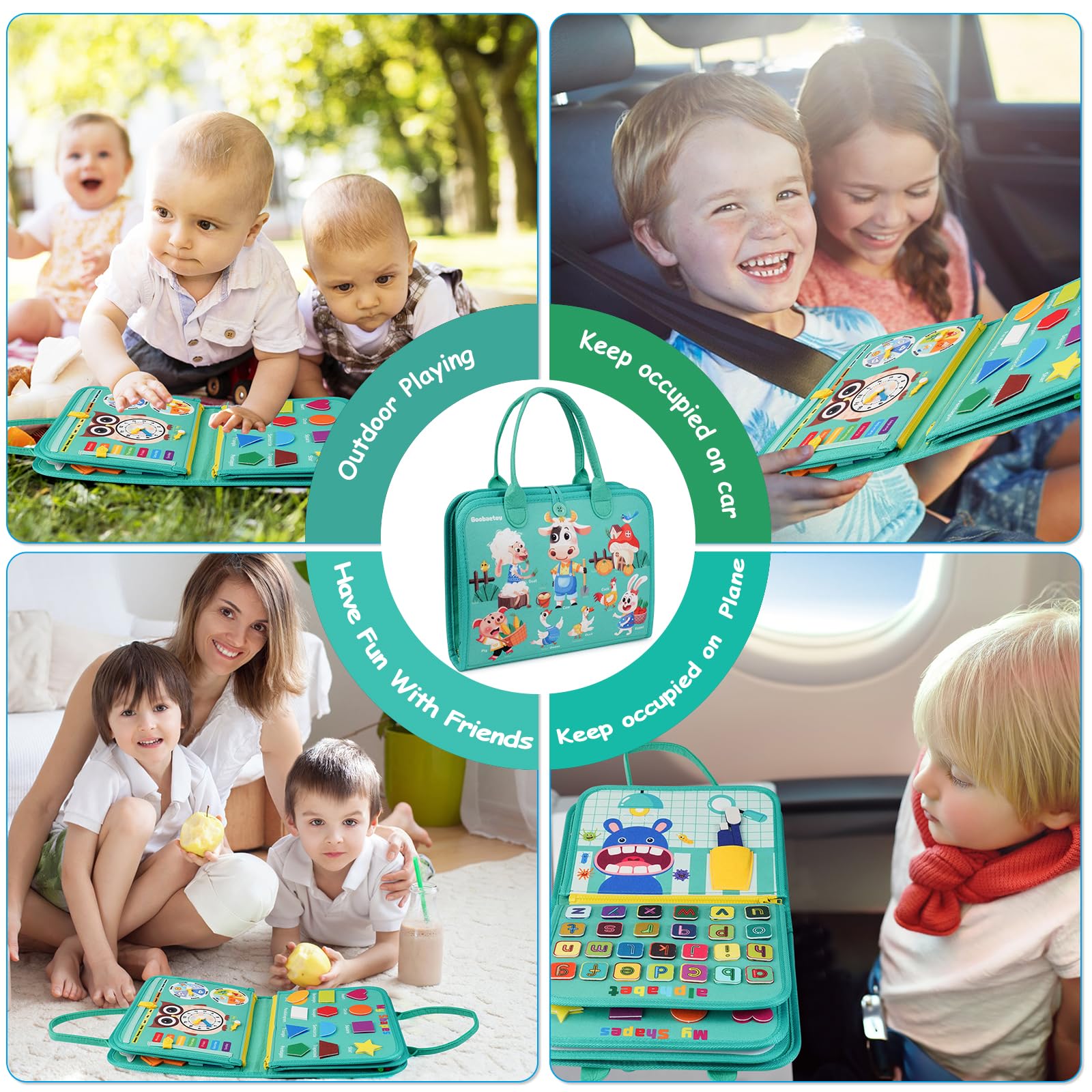 Goobaetoy Busy Board supports alphabet and phonics learning during play