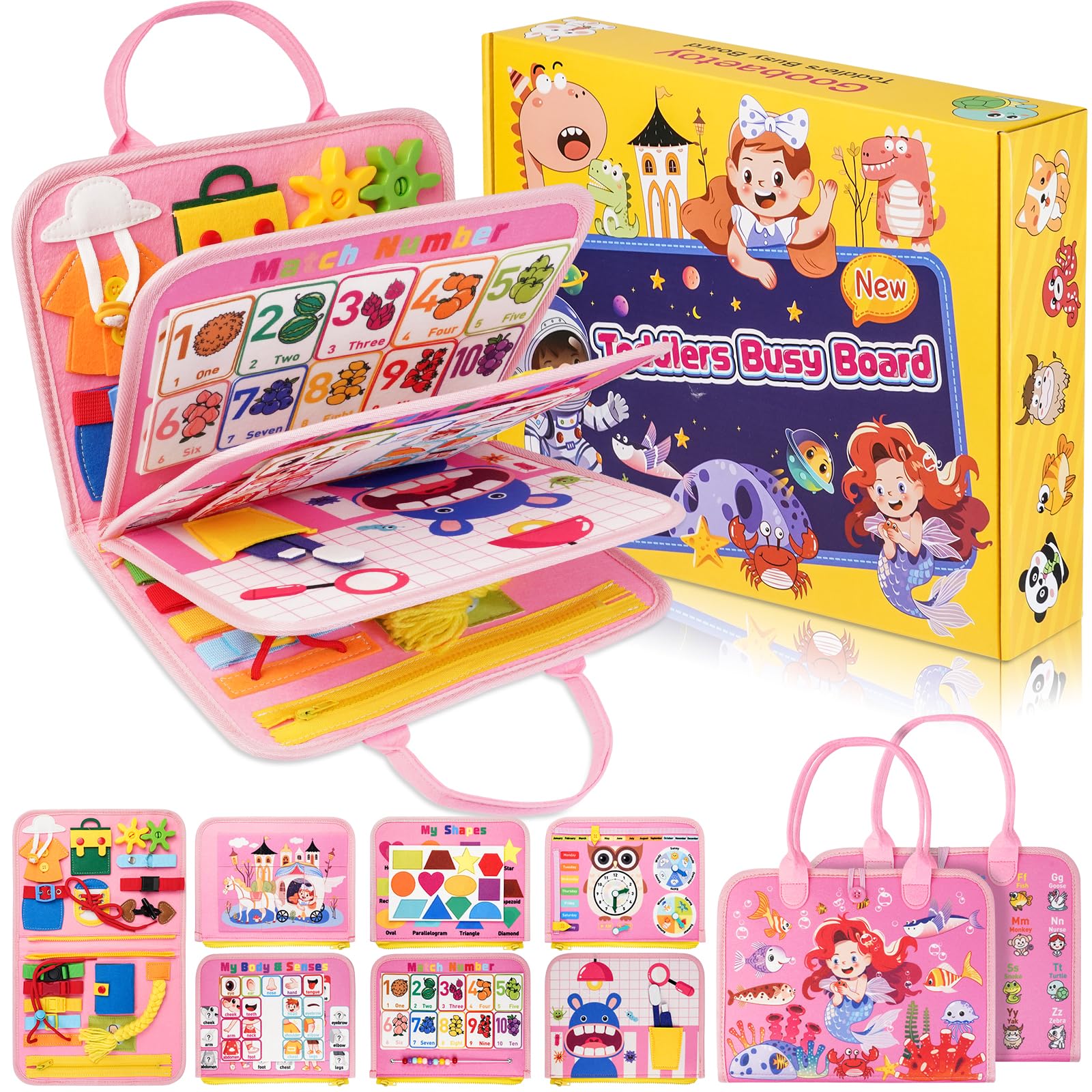 Goobaetoy Busy Board cover for calm travel and focused play