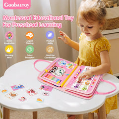 Goobaetoy Busy Board education area with alphabets and shapes