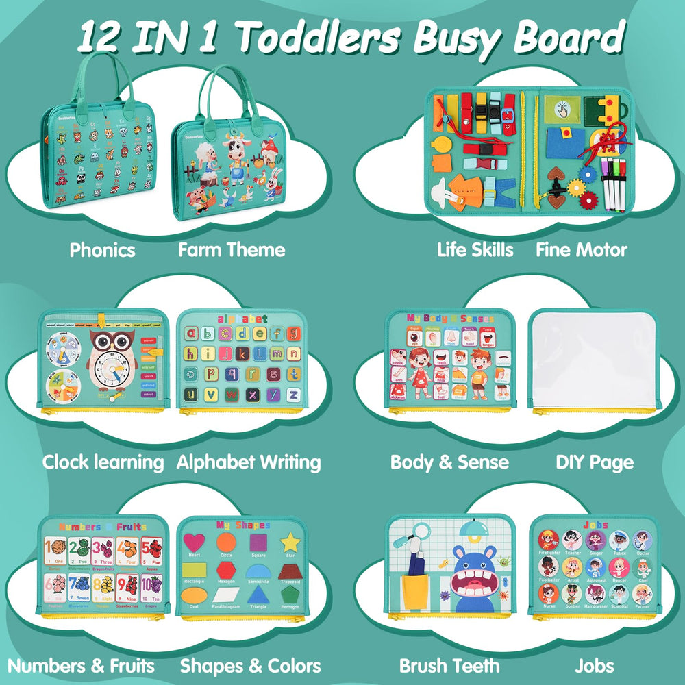 Goobaetoy Busy Board travel-friendly design keeps kids engaged on the go