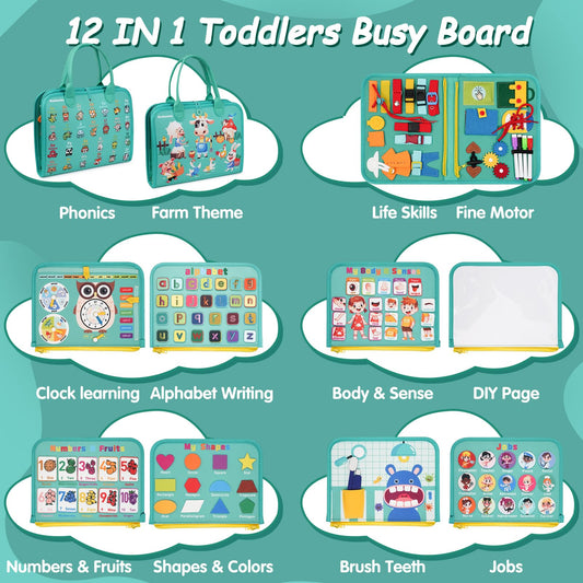 Goobaetoy Busy Board travel-friendly design keeps kids engaged on the go