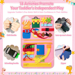 Goobaetoy Busy Board zipper panel for on-the-go skill build
