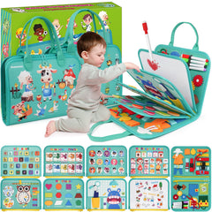 Goobaetoy Montessori Busy Board with 32 activities for fine motor skill development during play