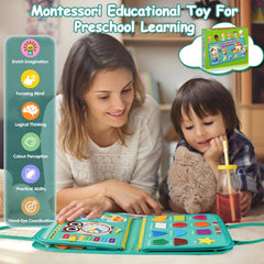 Goobaetoy Montessori Busy Board offers quiet, engaging at-home learning sessions