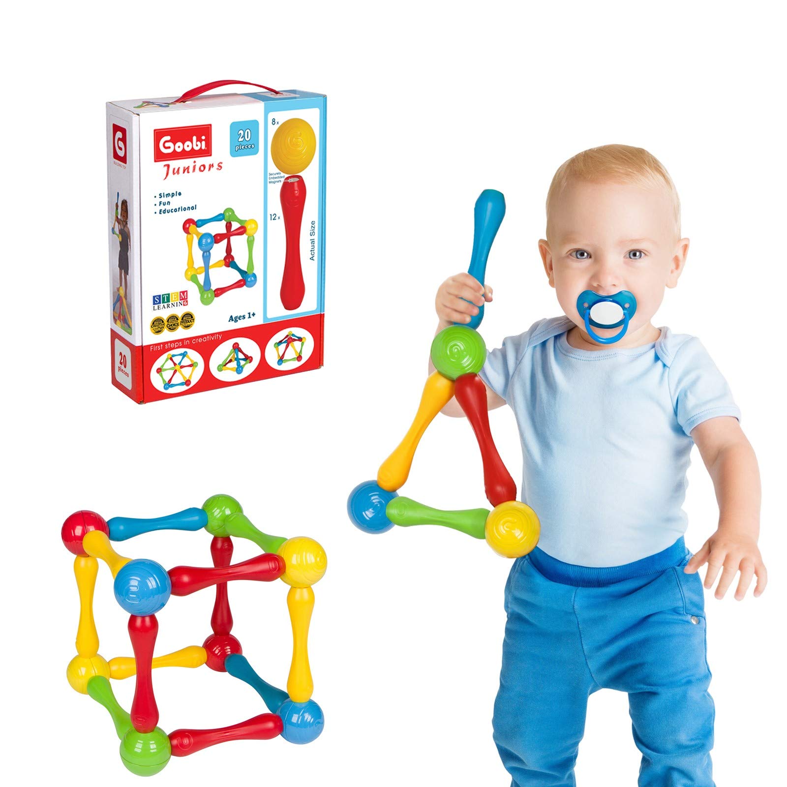 Goobi magnetic bars enable safe, engaging magnetic exploration for young builders.