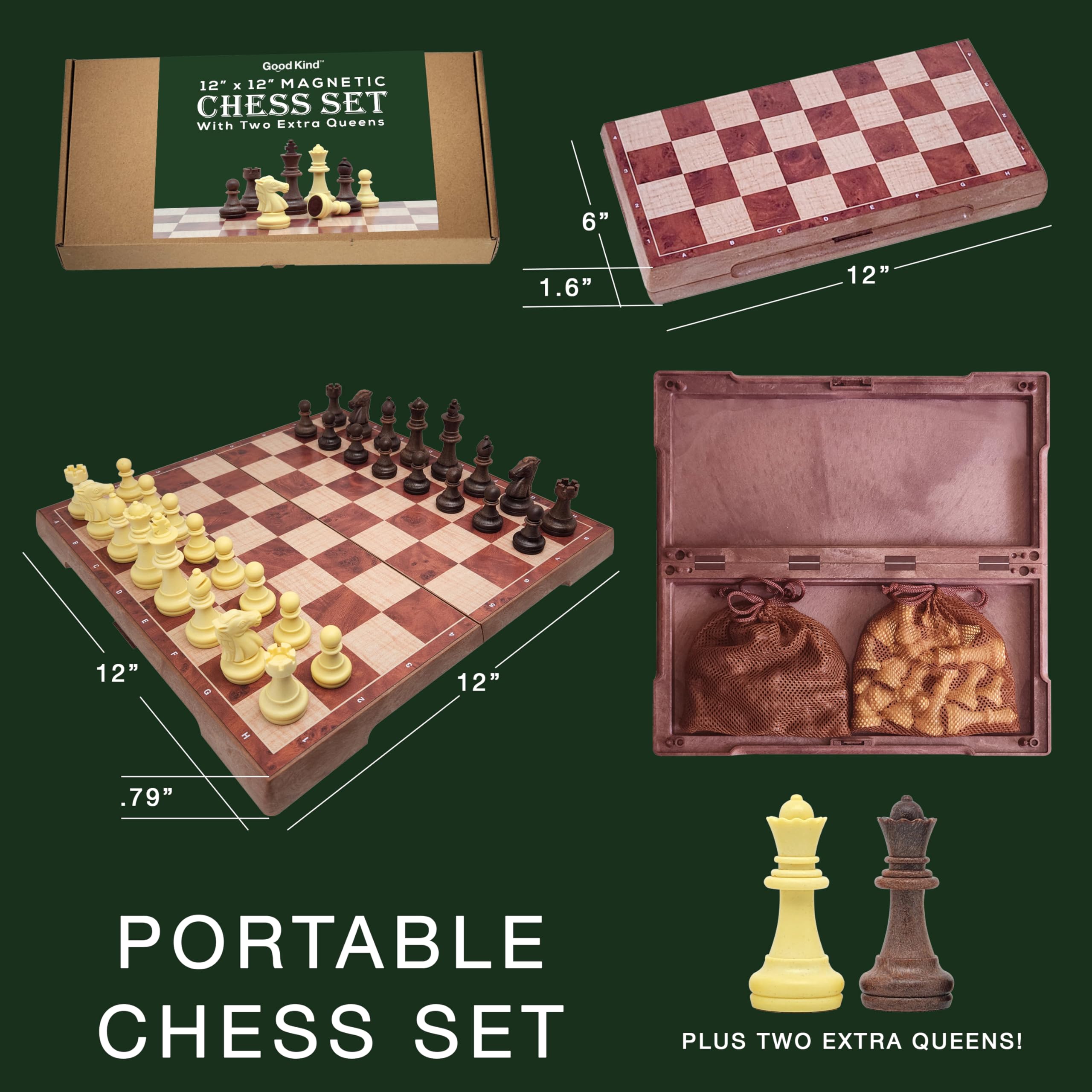 GOOD KIND storage bags keep chess pieces organized during travel