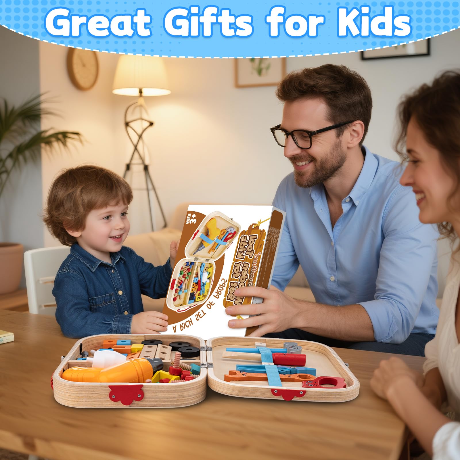 Goodfuns portable tool kit keeps pieces organized for independent play
