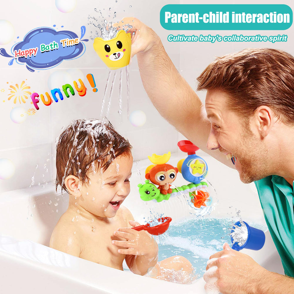 GOODLOGO bath toy caterpillar tummy waterfall adds sensory delight