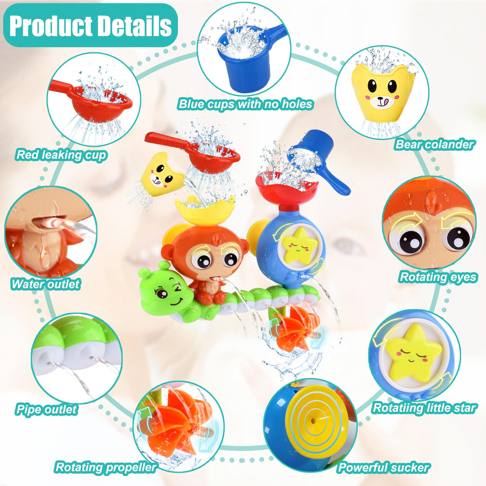GOODLOGO bath toy cups for filling and pouring adventures