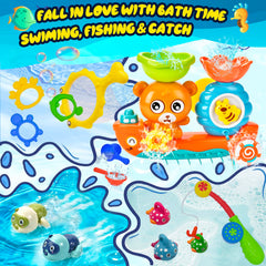 GOODLOGO fishing-pole bath toy invites pretend fishing play