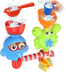 GOODLOGO bath toy waterfall station for engaging bath time and improved hand-eye coordination.