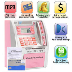GoodsFederation ATM piggy bank with voice prompts guides saving and learning at home