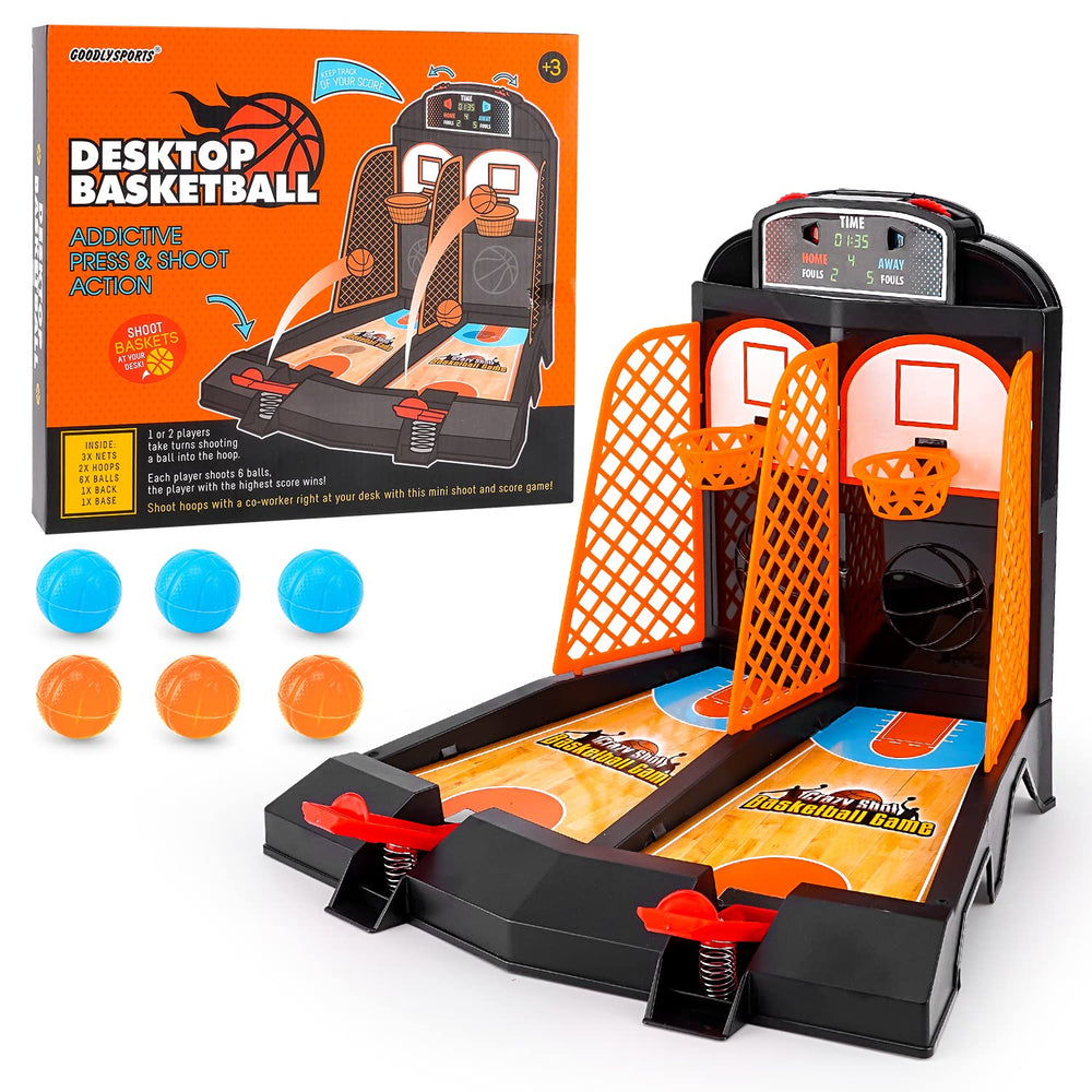 GOODLYSPORTS desk setup showcases a compact desktop game for office or home use.