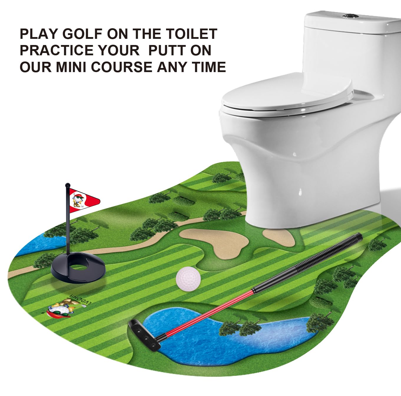 GOODLYSPORTS Toilet Golf putter: precise control in small spaces