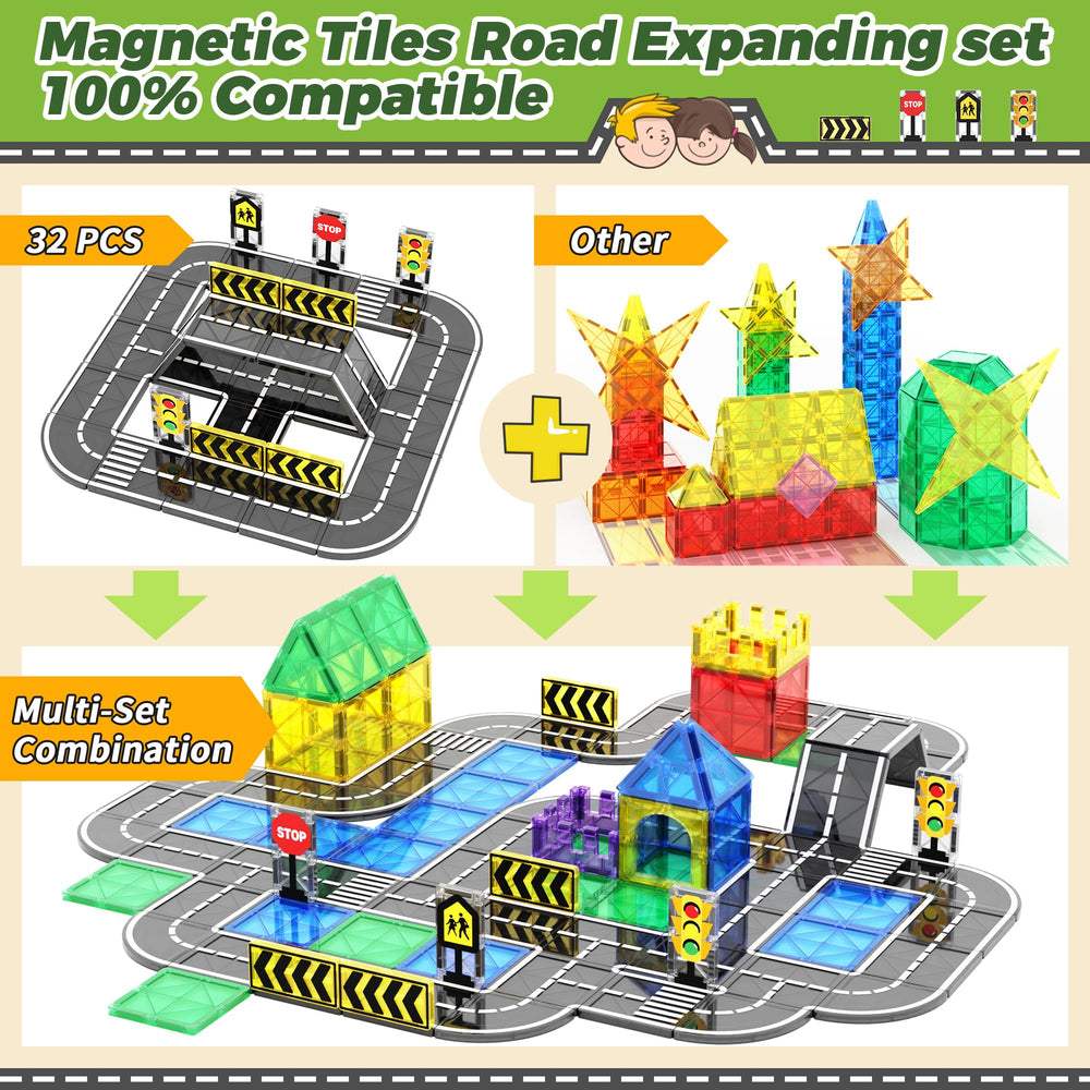 Goodtiles curved road tiles enable smooth, varied racing track designs.