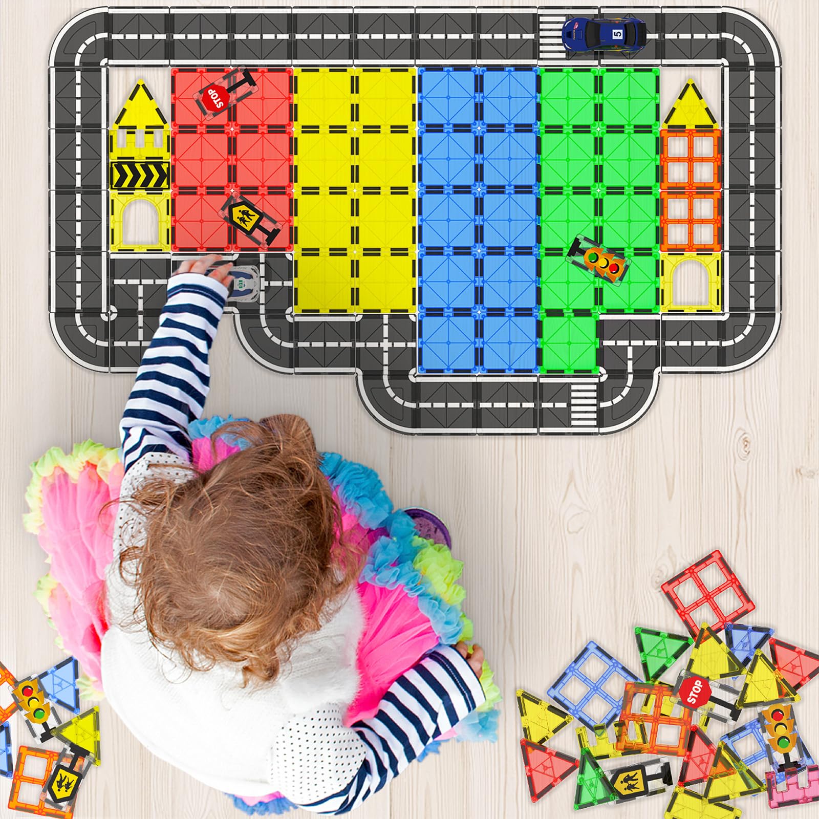 Goodtiles road set city grid encourages planning streets and scenes
