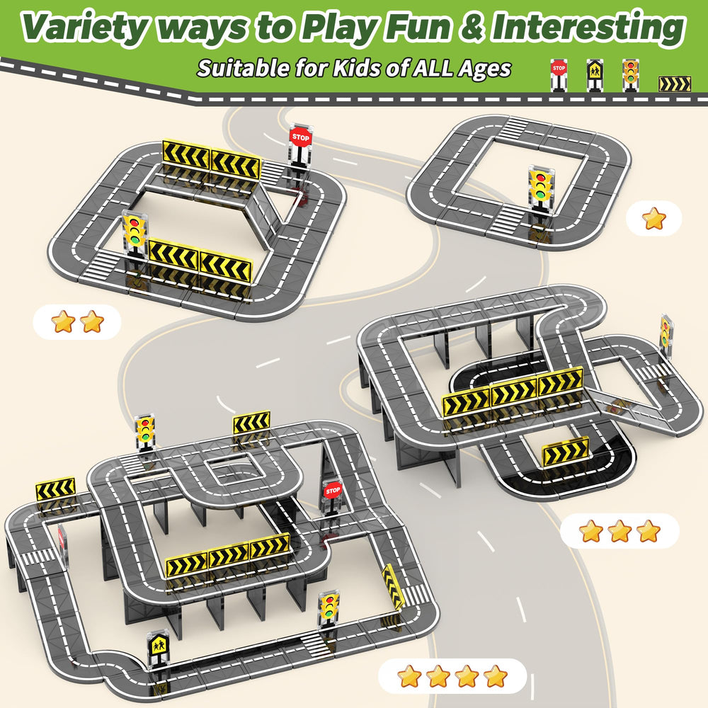 Goodtiles race track setup demonstrates a complete layout for action.