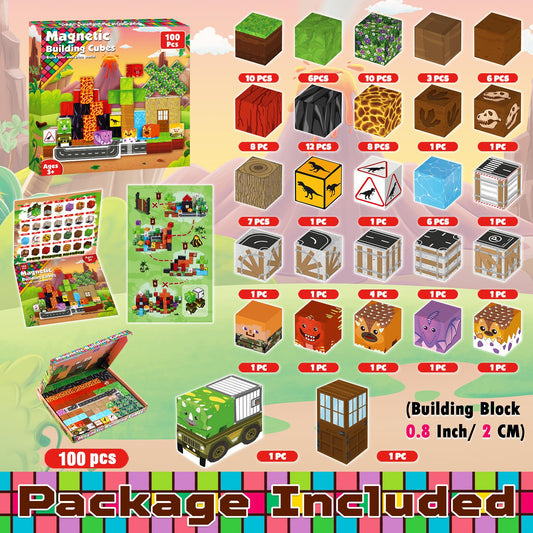 Goody King 100pcs magnetic blocks image highlights bright colors for inventive building sessions